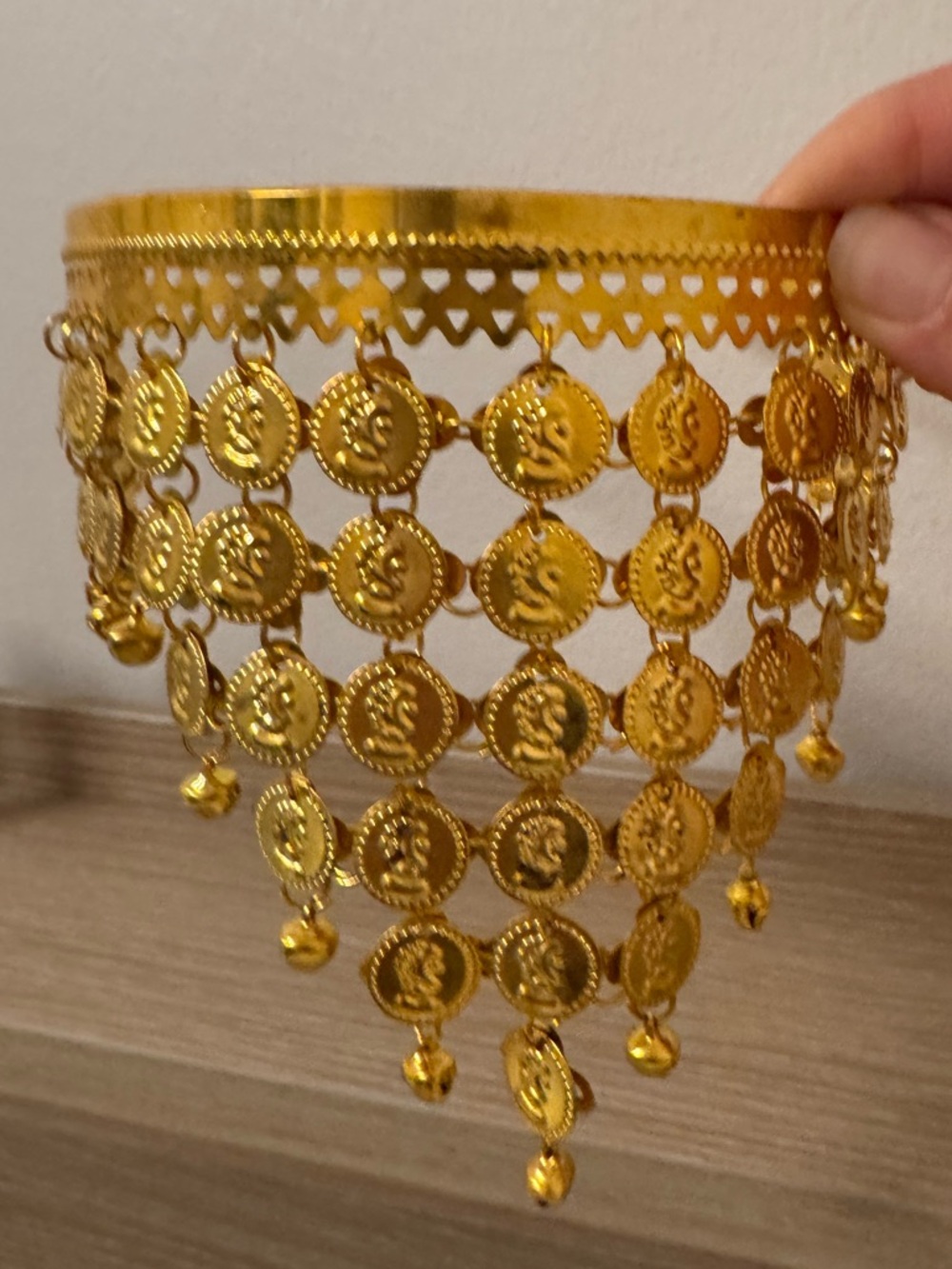 Gold Coin Fringe Belly Dance Headpiece